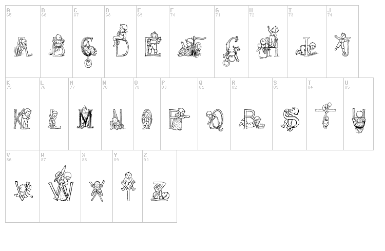 HFF Kids Stuff font map